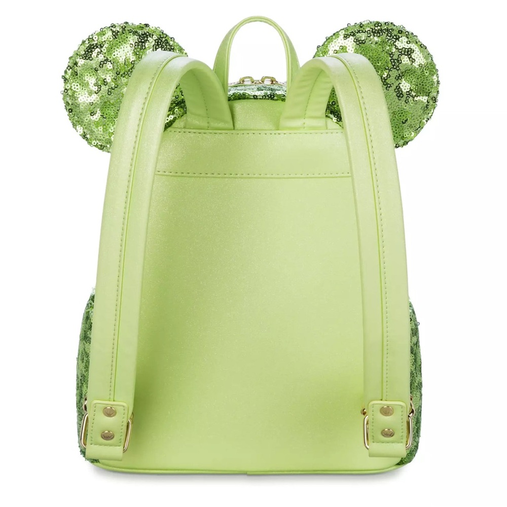 NWT Disney Loungefly Tinker Bell Green Sequins Mini Backpack - Picture 2 of 7